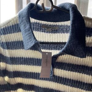 American Eagle Outfitters Striped Sweater - Blue and White nwt